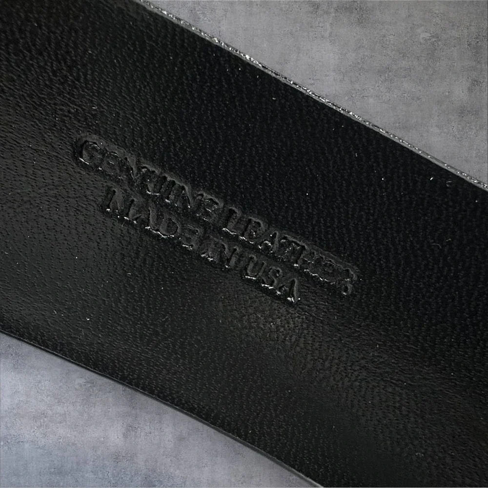 Vintage Genuine‎ Leather Black Belt Minimalist Classic USA Made 36